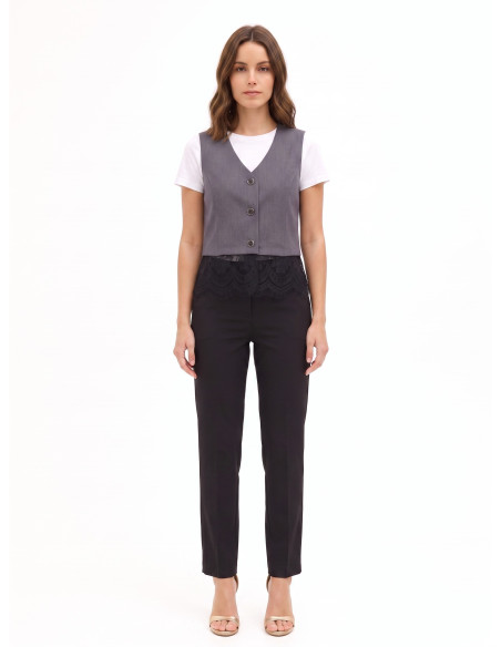 Gilet ample avec bordure en dentelle « Rinascimento »