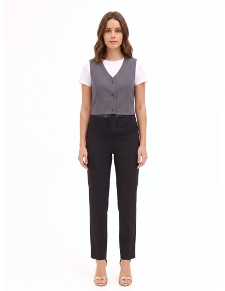 Gilet ample avec bordure en dentelle « Rinascimento »