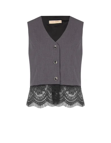 Gilet Ampio Con Bordo In Pizzo Rinascimento