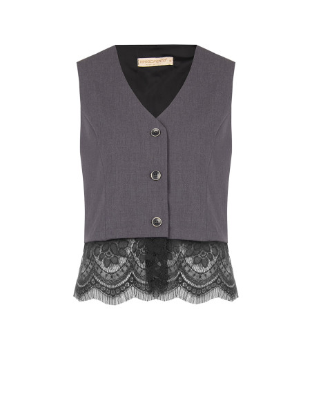 Gilet Ampio Con Bordo In Pizzo Rinascimento