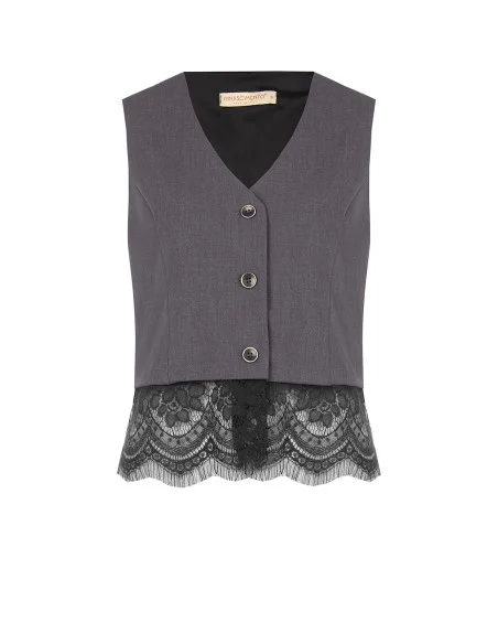 Gilet Ampio Con Bordo In Pizzo Rinascimento