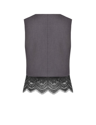 Gilet Ampio Con Bordo In Pizzo Rinascimento