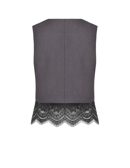 Gilet Ampio Con Bordo In Pizzo Rinascimento