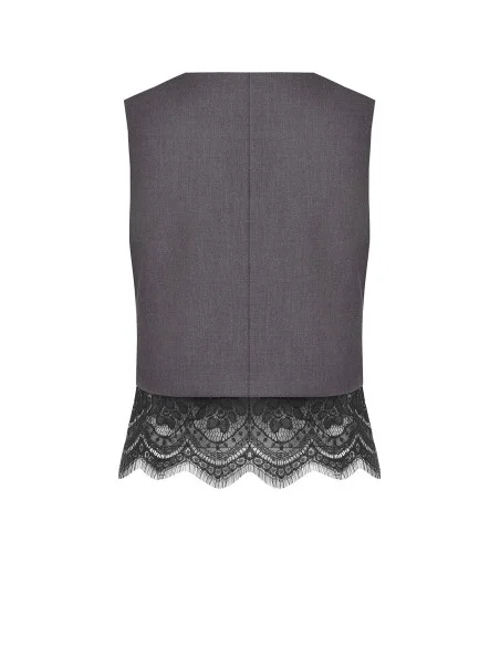 Gilet ample avec bordure en dentelle « Rinascimento »
