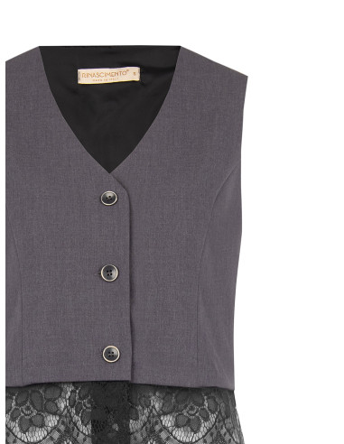 Gilet ample avec bordure en dentelle « Rinascimento »