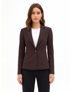 Giacca Blazer Sfiancata In Tessuto Tecnico Con Bottone Logo Rinascimento