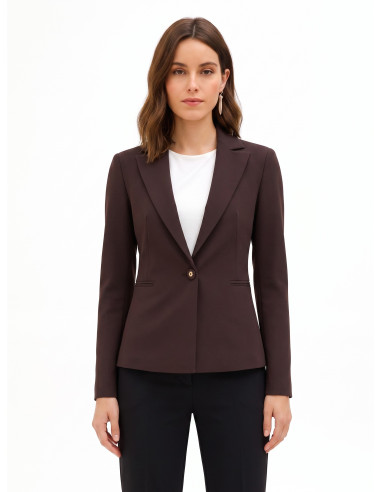 Giacca Blazer Sfiancata In Tessuto Tecnico Con Bottone Logo Rinascimento