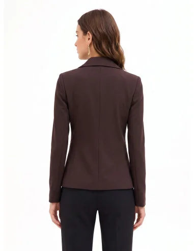 Giacca Blazer Sfiancata In Tessuto Tecnico Con Bottone Logo Rinascimento