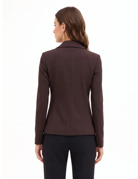 Giacca Blazer Sfiancata In Tessuto Tecnico Con Bottone Logo Rinascimento