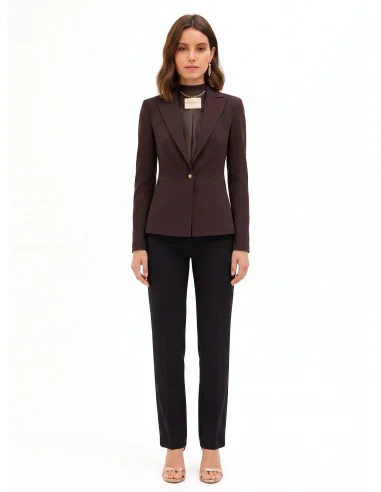 Veste blazer cintrée en tissu technique avec bouton arborant le logo Rinascimento