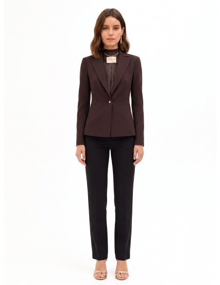 Veste blazer cintrée en tissu technique avec bouton arborant le logo Rinascimento