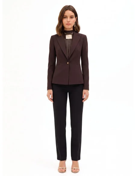 Veste blazer cintrée en tissu technique avec bouton arborant le logo Rinascimento