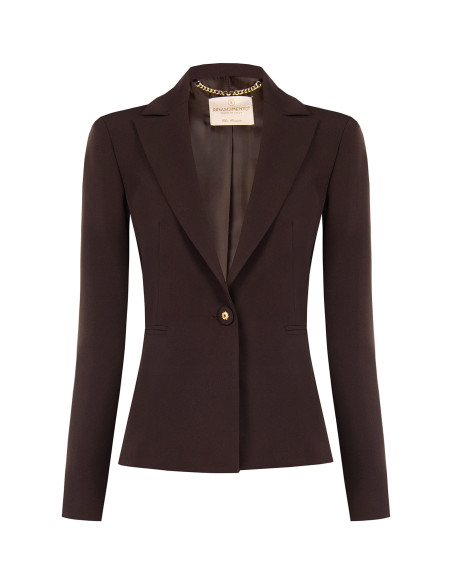 Veste blazer cintrée en tissu technique avec bouton arborant le logo Rinascimento