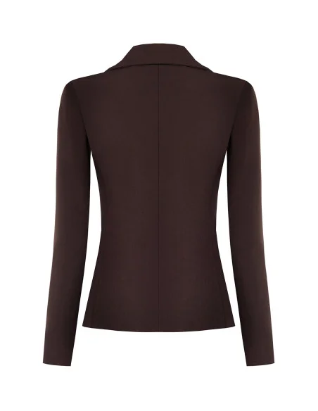 Fitted Blazer Jacket in Technical Fabric with a Button Featuring the Rinascimento Logo