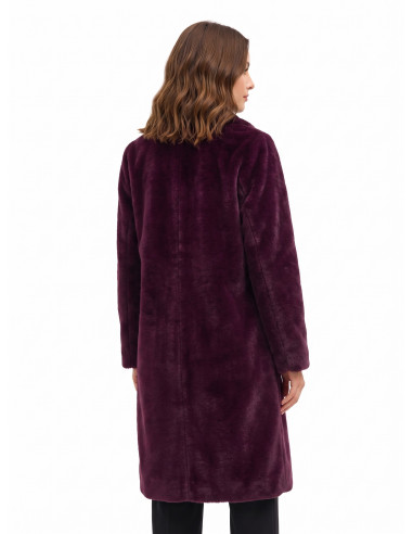 Manteau long réversible en simili-mouton avec grandes poches « Rinascimento »