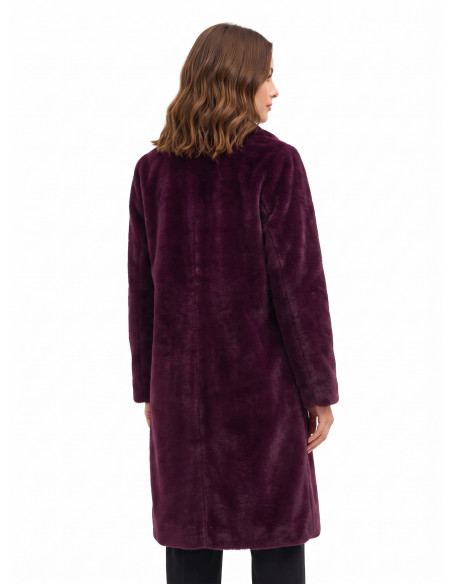 Cappotto Lungo In Simil Montone Reversibile Con Maxi Tasche Rinascimento