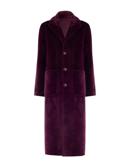 Cappotto Lungo In Simil Montone Reversibile Con Maxi Tasche Rinascimento