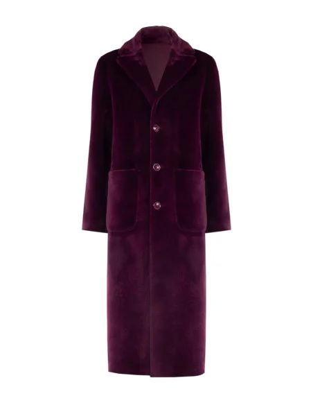 Cappotto Lungo In Simil Montone Reversibile Con Maxi Tasche Rinascimento
