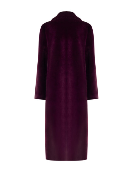 Long, Reversible Faux Shearling Coat with Maxi Pockets by Rinascimento