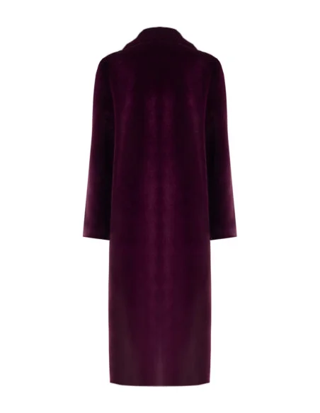 Long, Reversible Faux Shearling Coat with Maxi Pockets by Rinascimento
