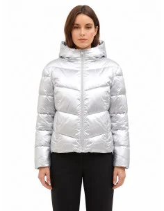 Rinascimento Metallic Short Hooded Duvet Jacket