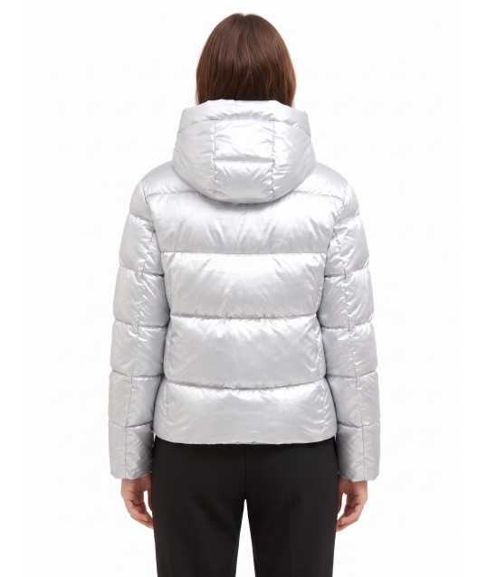 Rinascimento Metallic Short Hooded Duvet Jacket