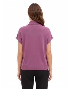 Pull à col roulé ample en mélange de viscose avec boutons décoratifs « Rinascimento » 2