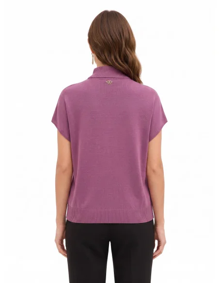 Maglione Over Dolcevita In Misto Viscosa Con Bottoni Gioiello Rinascimento