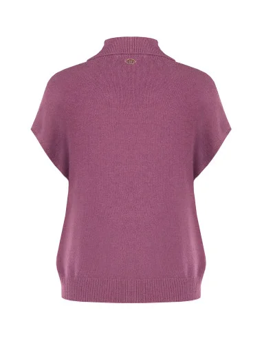 Maglione Over Dolcevita In Misto Viscosa Con Bottoni Gioiello Rinascimento