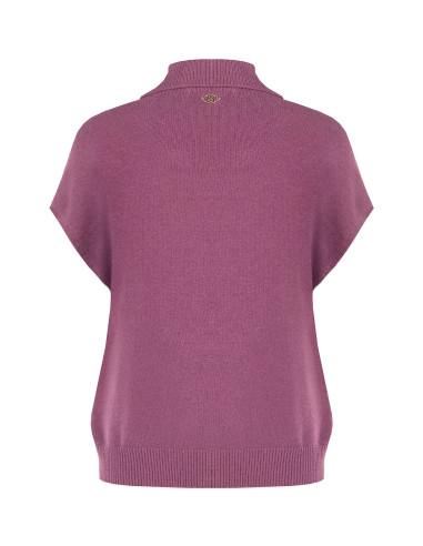 Oversized Turtleneck Jumper in a Viscose Blend with Rinascimento Jewelled Buttons