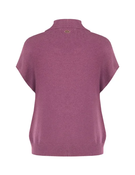 Maglione Over Dolcevita In Misto Viscosa Con Bottoni Gioiello Rinascimento