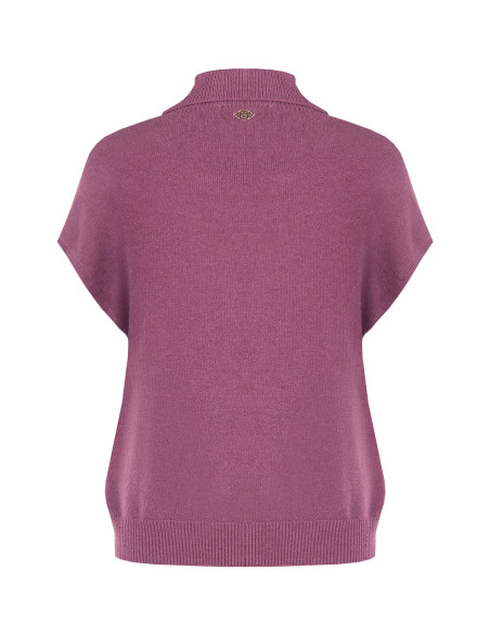 Pull à col roulé ample en mélange de viscose avec boutons décoratifs « Rinascimento »