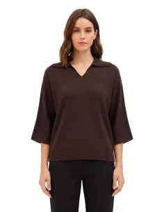 Polo ample et léger en mélange de viscose, à manches 3/4, « Rinascimento »