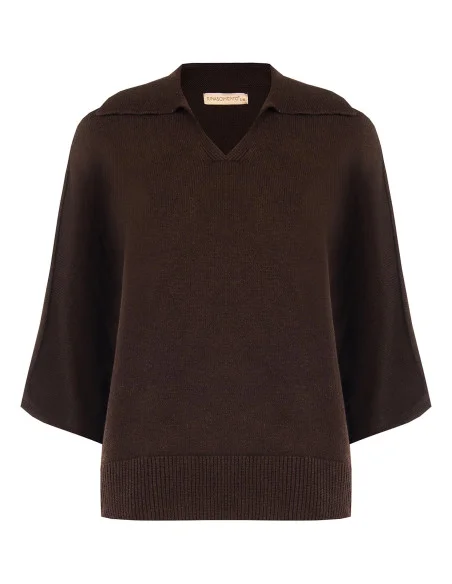 Polo ample et léger en mélange de viscose, à manches 3/4, « Rinascimento »