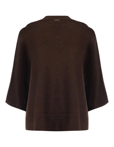 Maglione Polo Over Leggero In Misto Viscosa Con Maniche A 3/4 Rinascimento
