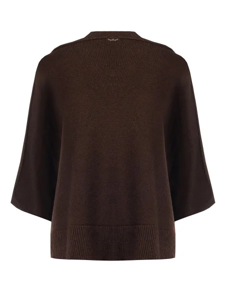 Lightweight Oversized Polo Jumper in Viscose Blend with 3/4-length Sleeves – Rinascimento