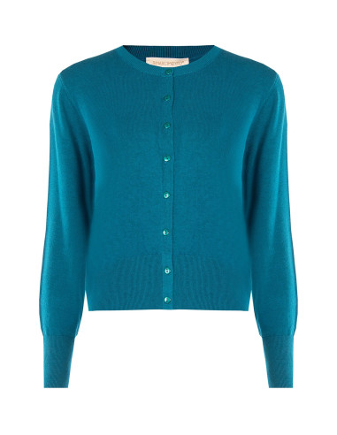 Rinascimento Round-Neck Cardigan with Tone-on-Tone Buttons