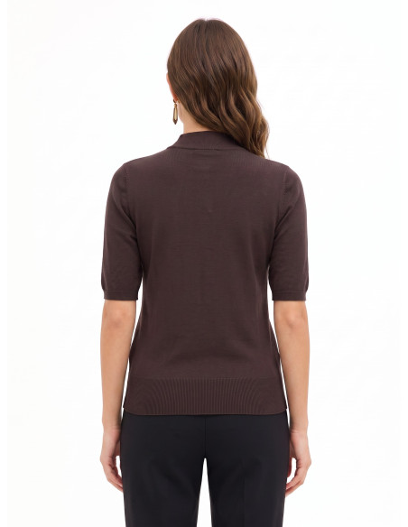 Turtleneck jumper with a band and embroidered RR logo – Rinascimento