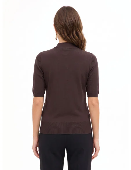 Turtleneck jumper with a band and embroidered RR logo – Rinascimento