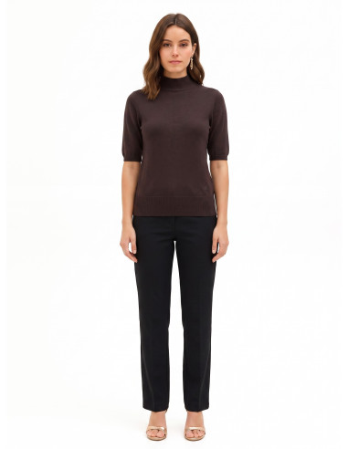 Turtleneck jumper with a band and embroidered RR logo – Rinascimento