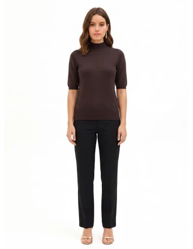 Turtleneck jumper with a band and embroidered RR logo – Rinascimento