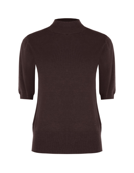 Turtleneck jumper with a band and embroidered RR logo – Rinascimento