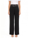 Pantalon palazzo en tissu Cadi avec bande bustier en dentelle Rinascimento