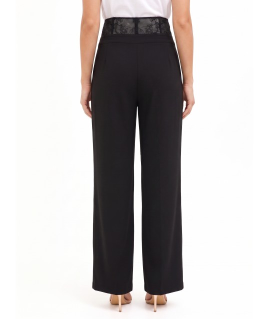 Palazzo Trousers in Cadi Fabric with a Rinascimento Lace Bustier Band