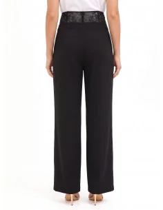 Pantaloni Palazzo In Tessuto Cadi Con Fascia Bustier In Pizzo Rinascimento 2