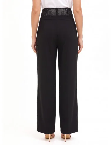 Pantaloni Palazzo In Tessuto Cadi Con Fascia Bustier In Pizzo Rinascimento