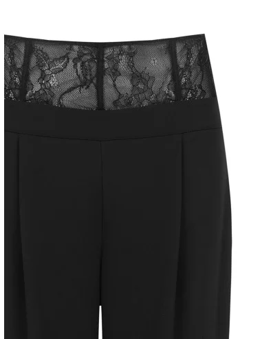 Pantaloni Palazzo In Tessuto Cadi Con Fascia Bustier In Pizzo Rinascimento