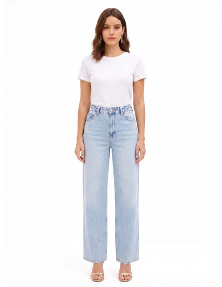 Jeans Palazzo Lavaggio Chiaro Rinascimento