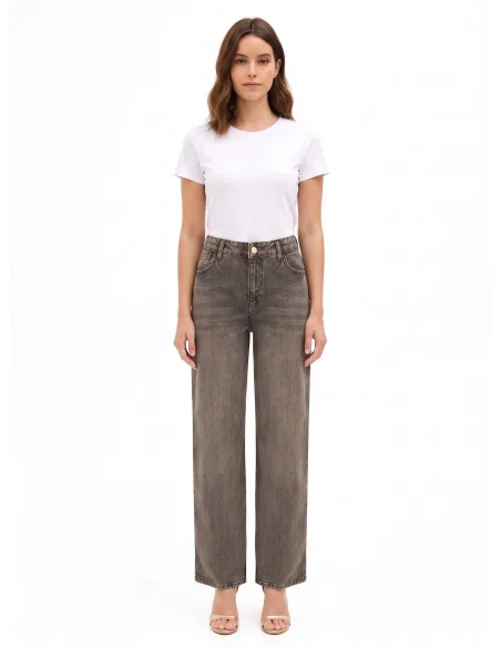 Jeans Palazzo Effetto Consumato Rinascimento