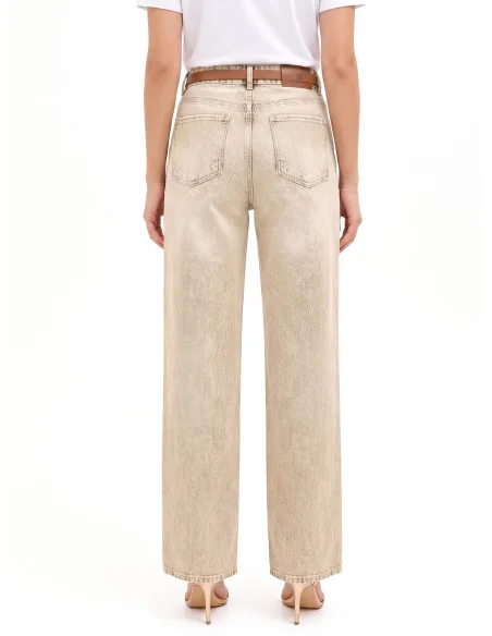 Rinascimento Bleached-Effect Palazzo Jeans